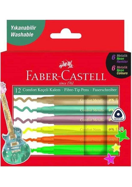 Keçeli Kalem Comfort Metalik ve Neon 12'li fiyatları