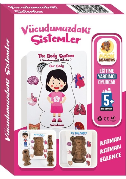 Vücudumuzdaki Sistemler Yapboz - Ingilizce ve Türkçe - Kız Çocuk Puzzle - 5 Yaş ve Üzeri Eğitime Yardımcı Oyuncak