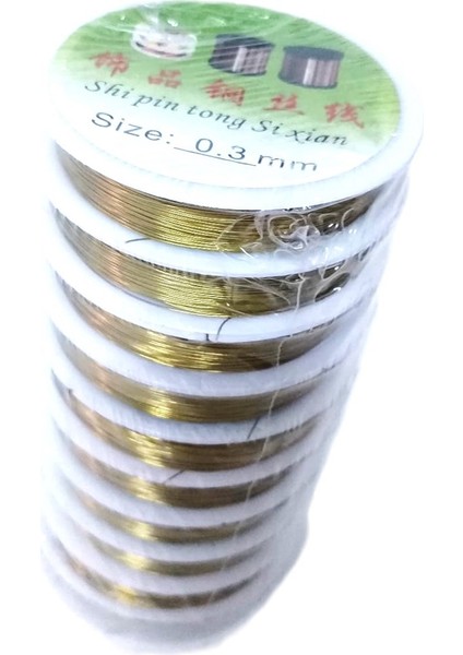 Sepeti Takı ve Filografi Teli Makara Tel - 0.3mm Ince - 10 Adet Altın Renk