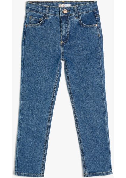 Normal Bel Dar Paça Kot Pantolon - Slim Jean