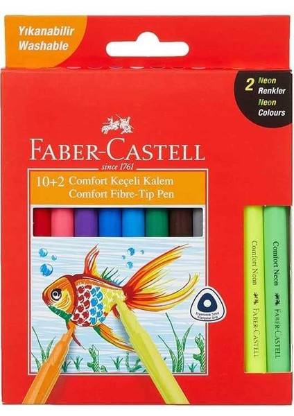 Keçeli Kalem Comfort Yıkanabilir 10+2 Neon