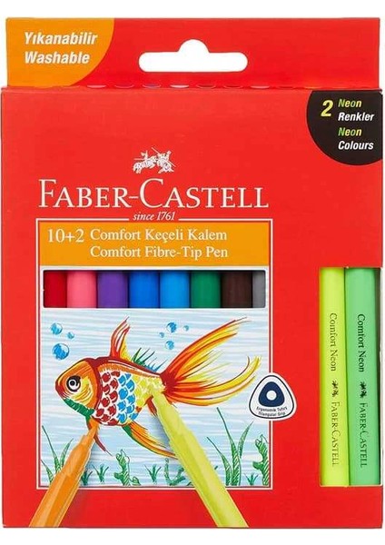 Keçeli Kalem Comfort Yıkanabilir 10+2 Neon fiyatları