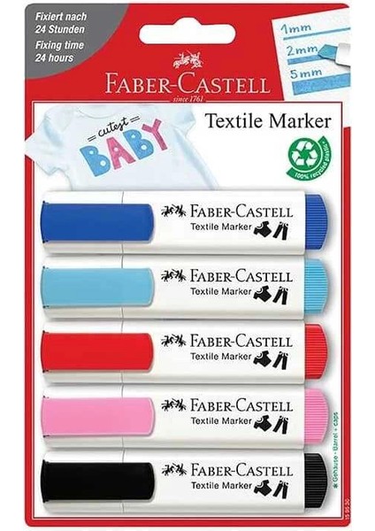 Faber-Castell Tekstil Markörü Pastel 5'li