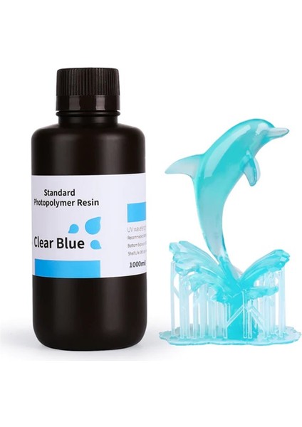 Urhanshop Elegoo Standart Fotopolimer Reçine Clear Blue 1kg