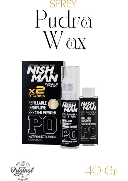 NISHMAN P0 Pudra Wax - Yedek Özel Pompalı Şişe Hediyeli 20+20