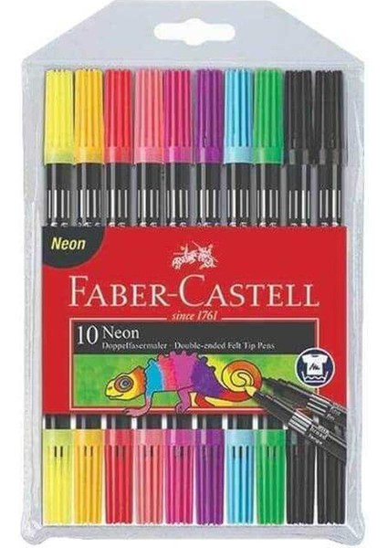 Keçeli Kalem 10 Renk Neon Çift Taraflı