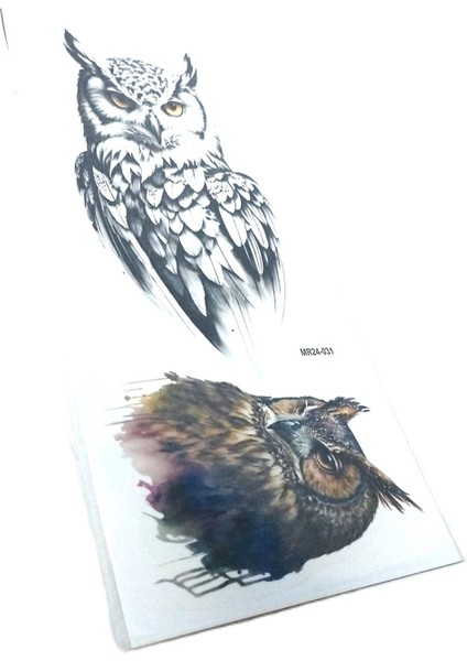 Sepeti Geçici Dövme 9,5X19CM Tattoo Minimal Tattoo Aksesuar Şık Baykuş Modeli fiyatları