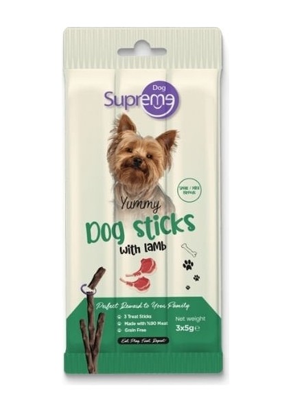 Dog Kuzu Etli Küçük Irk Stick Köpek Ödül Maması 3x5 gr