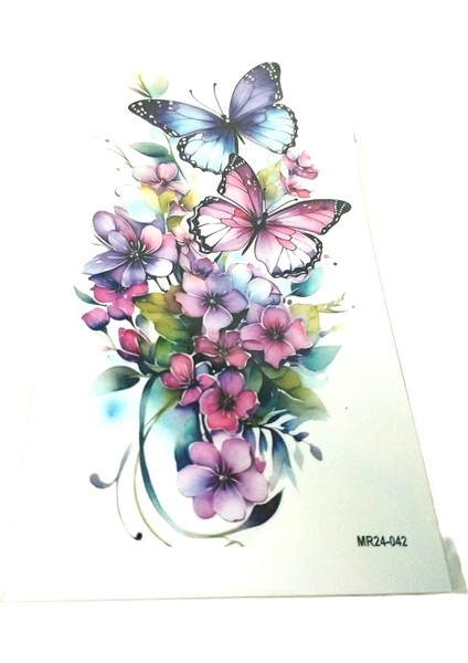 Sepeti Geçici Dövme 9,5X19CM Tattoo Minimal Tattoo Aksesuar Şık Renkli Kelebekler Modeli fiyatları
