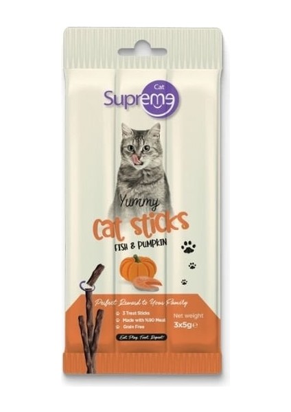 Cat Ton Balıklı ve Bal Kabaklı Stick Kedi Ödül Maması 3 x 5 gr