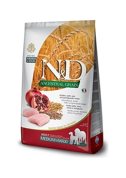 Düşük Tahıllı Tavuklu Orta ve Büyük Irk Yetişkin Köpek Maması 2.5 kg