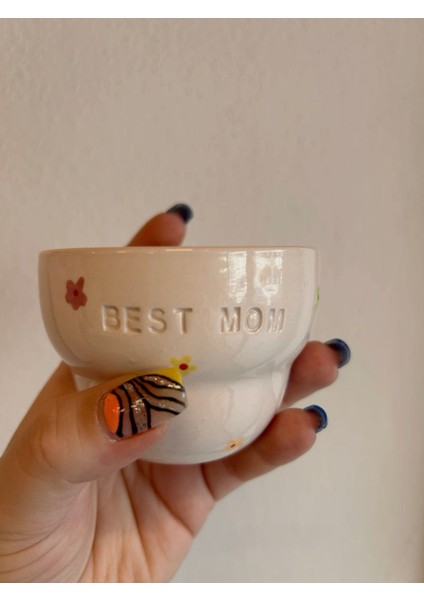 Best Mom Yazılı El Yapımı Seramik Bardak