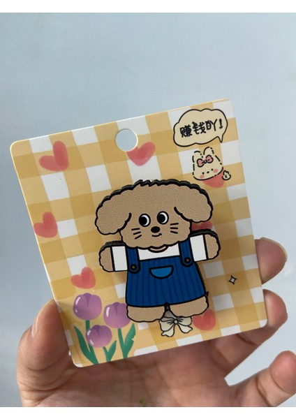 Kawai Teddy Coco Bear Cute Sevimli Ayıcık Ahşap Rozet Çanta Süsü Y2K Kpop Anime Hediye