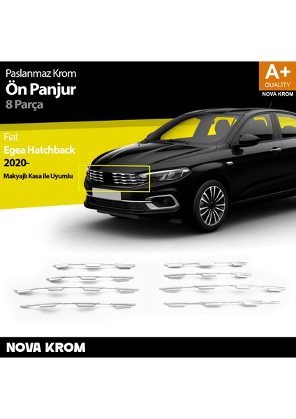 Fiat Egea Hb Krom Ön Panjur 8 Prç 2020 Üzeri