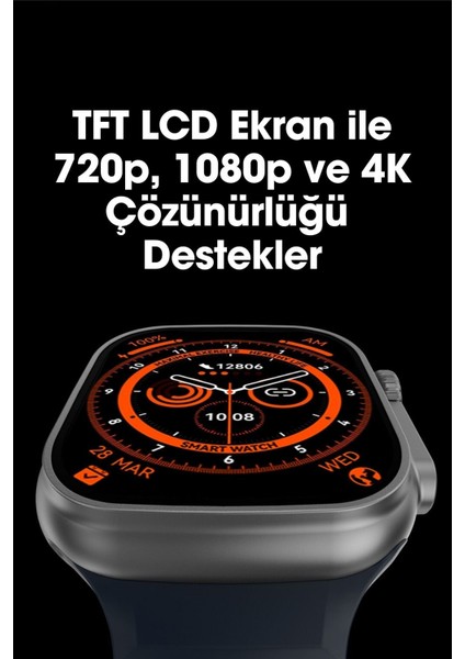 Dt8 Ultra Akıllı Saat 49MM Yuvarlak Tft Ekran Akıllı Kol Saati