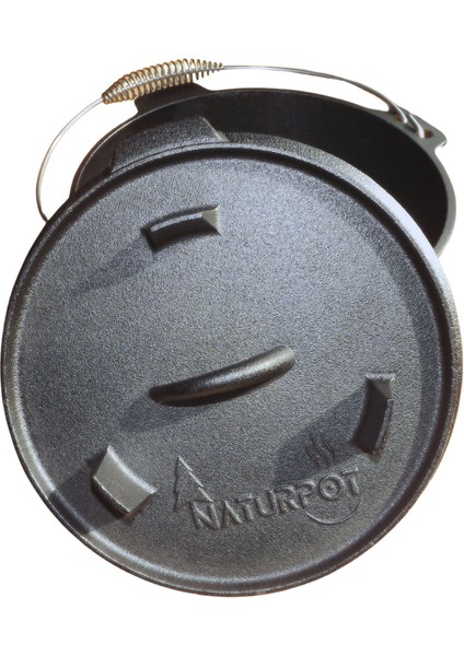 Döküm Tencere 10 Inch Dutch Oven Demir Döküm Kamp Tenceresi 25 cm