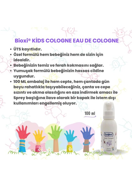 ® Kids Cologne Eau De Cologne 100 ml - Çocuklara Özel Ferahlatıcı ve Yumuşak Koku