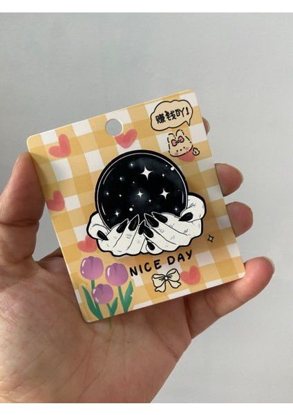 Sanrio Kawai Kuromi Hello Kitty Gotik Goth Gothic Ahşap Rozet Çanta Süsü Cadı Küre Y2K Kpop Anime Hediye Haloween Cadılar Bayramı Balkabağı