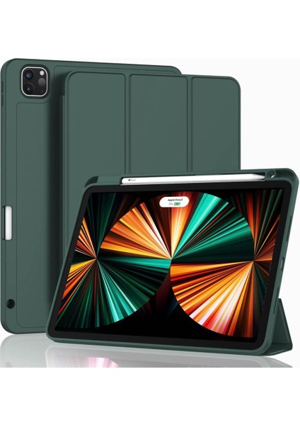 Apple iPad Pro 11inç M4 2024 Kılıf Pen Charge Kalem Bölmeli A2836 A2837 A3006