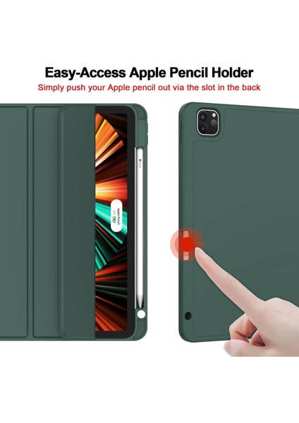 Apple iPad Pro 11inç M4 2024 Kılıf Pen Charge Kalem Bölmeli A2836 A2837 A3006