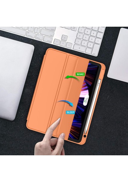 Apple iPad Pro 11inç M4 2024 Kılıf Pen Charge Kalem Bölmeli A2836 A2837 A3006