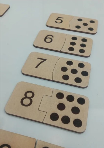 Ahşap Sayı Kartları Montessori Eşleştirme Bulmacası, Evde Eğitim Etkinliği, Okul Öncesi Oyuncakları