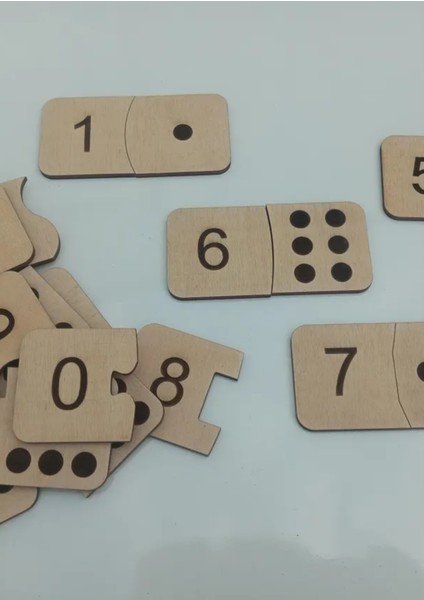 Ahşap Sayı Kartları Montessori Eşleştirme Bulmacası, Evde Eğitim Etkinliği, Okul Öncesi Oyuncakları