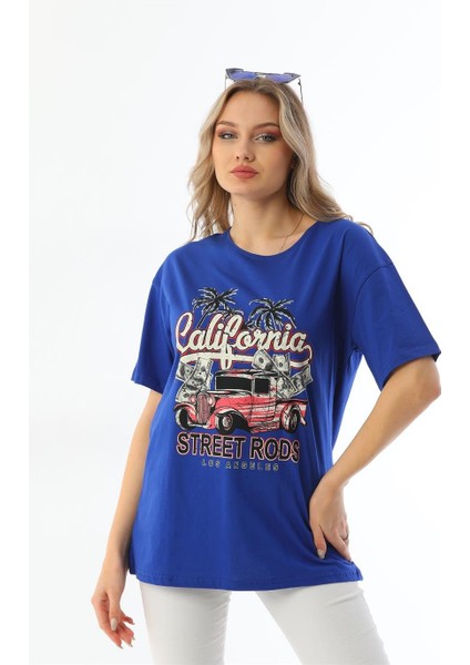 California Baskılı Owersize Tshirt