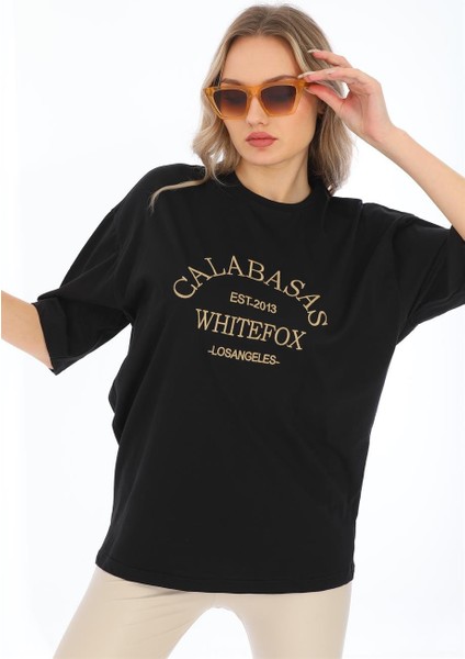 Galabas Nakış Baskılı Owersize Tshirt