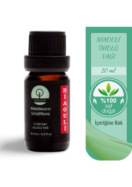 %100 Saf Doğal Nioli Yağı (Niaouli), (Seyreltilmemiş) 10 ml