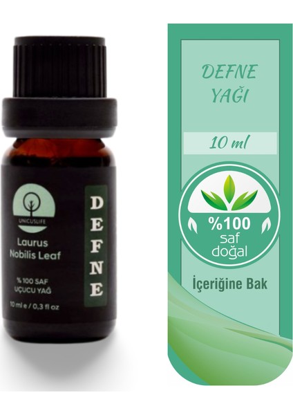 % 100 Saf Doğal Defne Yağı, (Seyreltilmemiş) 10 ml