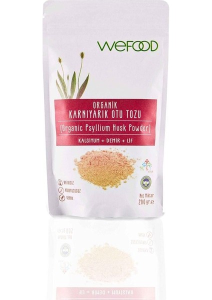 Organik Glütensiz Vegan Katkısız Karnıyarık Otu (Psyllium) Tozu 200 gr