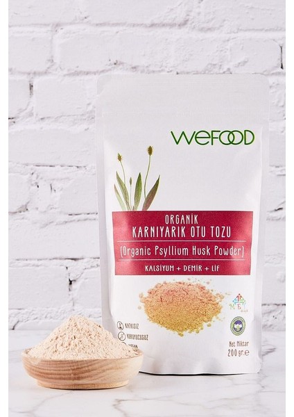 Organik Glütensiz Vegan Katkısız Karnıyarık Otu (Psyllium) Tozu 200 gr