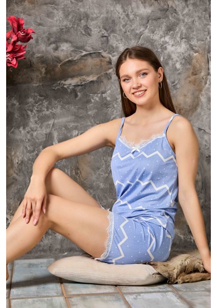 Yazlık Şortlu Askılı Kadın Pijama Takımı