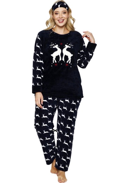 Büyük Beden Kadın Polar Peluş Pijama Takımı