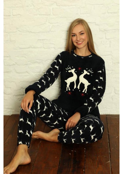 Büyük Beden Kadın Polar Peluş Pijama Takımı fırsatları