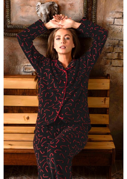 Kadın Kışlık Welsoft Peluş Polar Düğmeli Pijama Takımı modelleri
