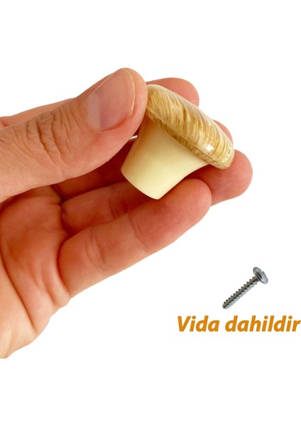 8 Adet Sert Plastik Mantar Düğme Kulp Kayın Dolap Mobilya Mutfak Dolabı Çekmece Kapak Kulpu Kulbu