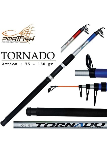 Tornado 270 cm 75-150G Atarlı Fiber Teleskopik Olta Kamışı Mavi fiyatları