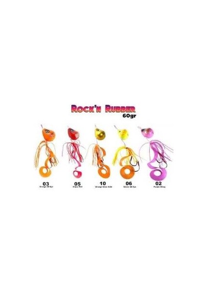 Rock'n Rubber 60GR Tai Rubber Set 10 Orange Glow 3D Eye