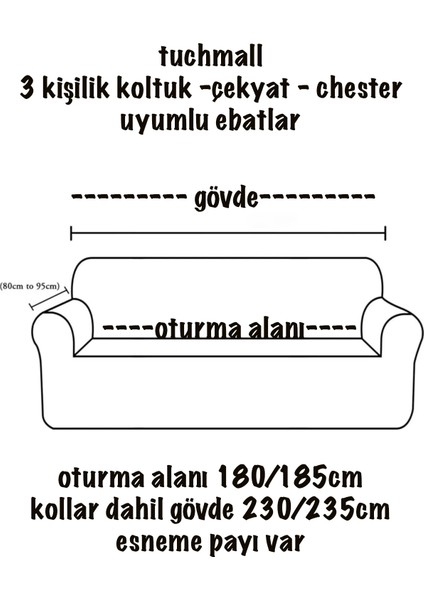 Jakarlı Koltuk Örtüsü , Kanepe Örtüsü ,Chester Örtüsü Koltuk Kılıfı 3 Kişilik Bir Adet