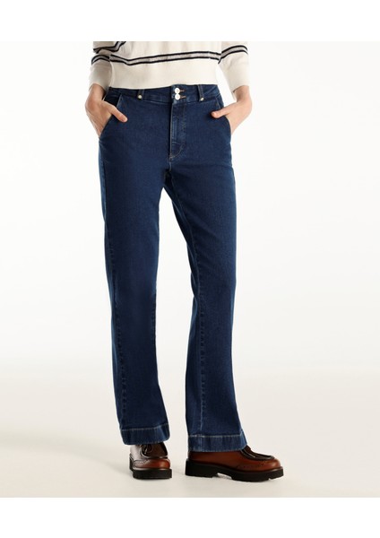 Yüksek Bel Bootcut Denim Pantolon fiyatları