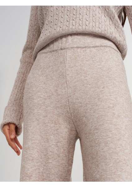 70163 Beli Lastikli Triko Pantolon-Vizon M. fırsatları