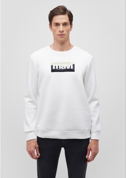 Mavi Logo Baskılı Ekru Sweatshirt 0S10203-70057 modelleri