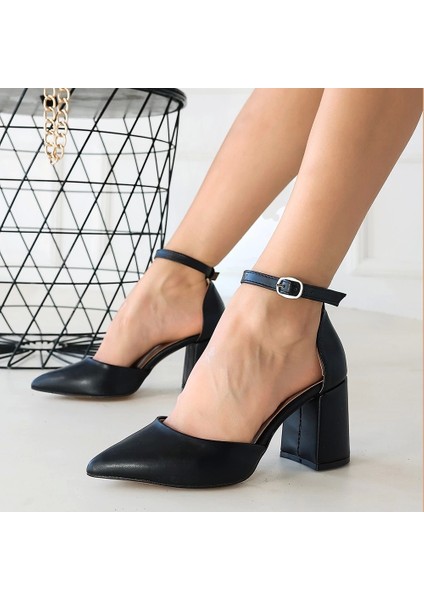 Pomia Siyah Cilt Topuklu Ayakkabı fırsatları