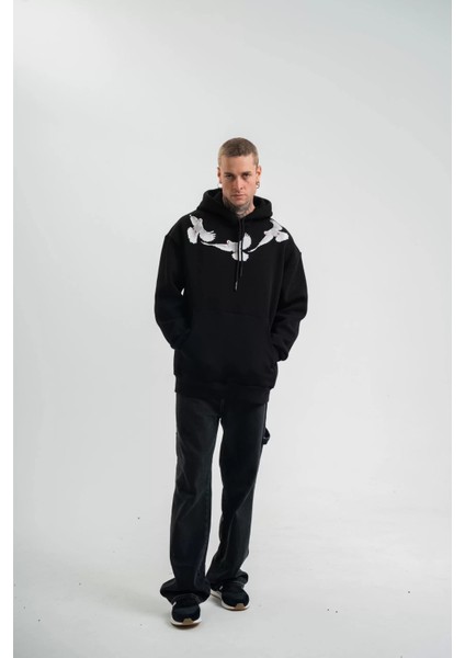 Unisex Uzun Kol Bisiklet Yaka Yıkamalı Sweatshirt - Siyah fiyatları