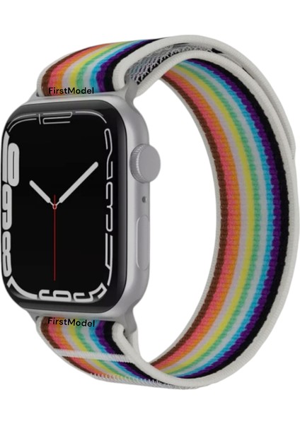 Apple Watch Trail Loop Cırtlı Bant Kordon (42MM/44MM/45MM/49MM /se/ultra Uyumlu) Gökkuşağı