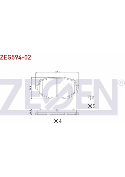 Kb Zegen Zeg594-02 Fren Balata On Ikazlı Suzukı Vıtara (Et,Ta) 1.6İ 16V 1988-1999/ Vıtara (Et,Ta) 2.0 Td 1988-1999 / Vıtara (Et,Ta) 2.0 Hdı 1988-1999 / Vıtara (Et,Ta) 2.5İ 1988-1999