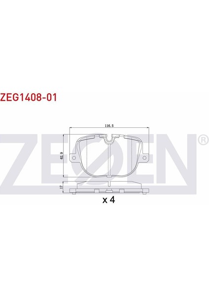 Kb Zegen Zeg1408-01 Fren Balata Arka Land Rover Dıscovery Iv (La) 3.0 Td 4×4 2010-/ Range Rover Iv (Lg) 3.0 Td 4×4 2012-/ Range Rover Iv (Lg) 5.0 V8 4×4 2012-