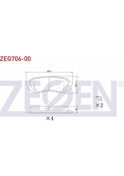 Kb Zegen Zeg706-00 Fren Balata Arka Toyota Land Cruıser 100 (Uzj100) 4.2 Td 1998-2007 / Land Cruıser 100 (Uzj100) 4.7 1998-2007